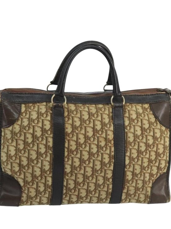 Dior Handbags - Christian Dior Trotter Canvas Boston Bag Brown Auth 105123